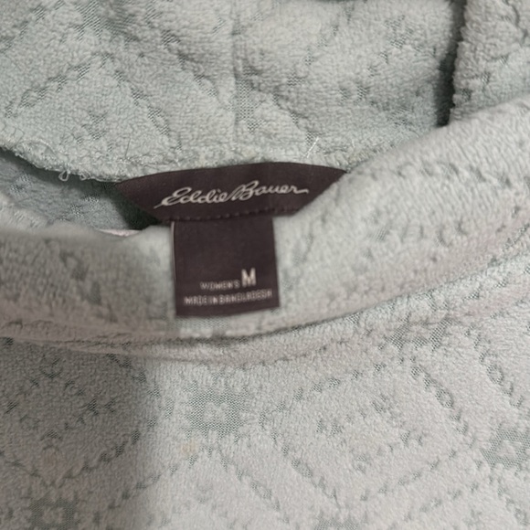 Eddie Bauer Mint Green Fleece Pullover | Cowl Neck Top w/ Pocket. Size: M - Picture 5 of 6